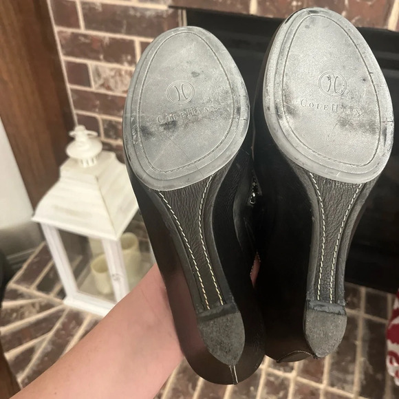 Women's Cole Haan Black Leather Slip On Clogs Mules Shoes D17476 size 8.5AA - Picture 6 of 8